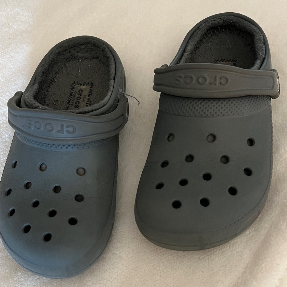 CROCS Kids Charcoal Slippers